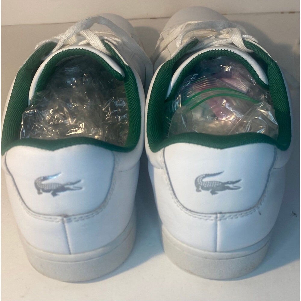 Lacoste Hydez Men’s Sneakers Size 11 White Leather Green Low Top Shoes - Picture 5 of 9